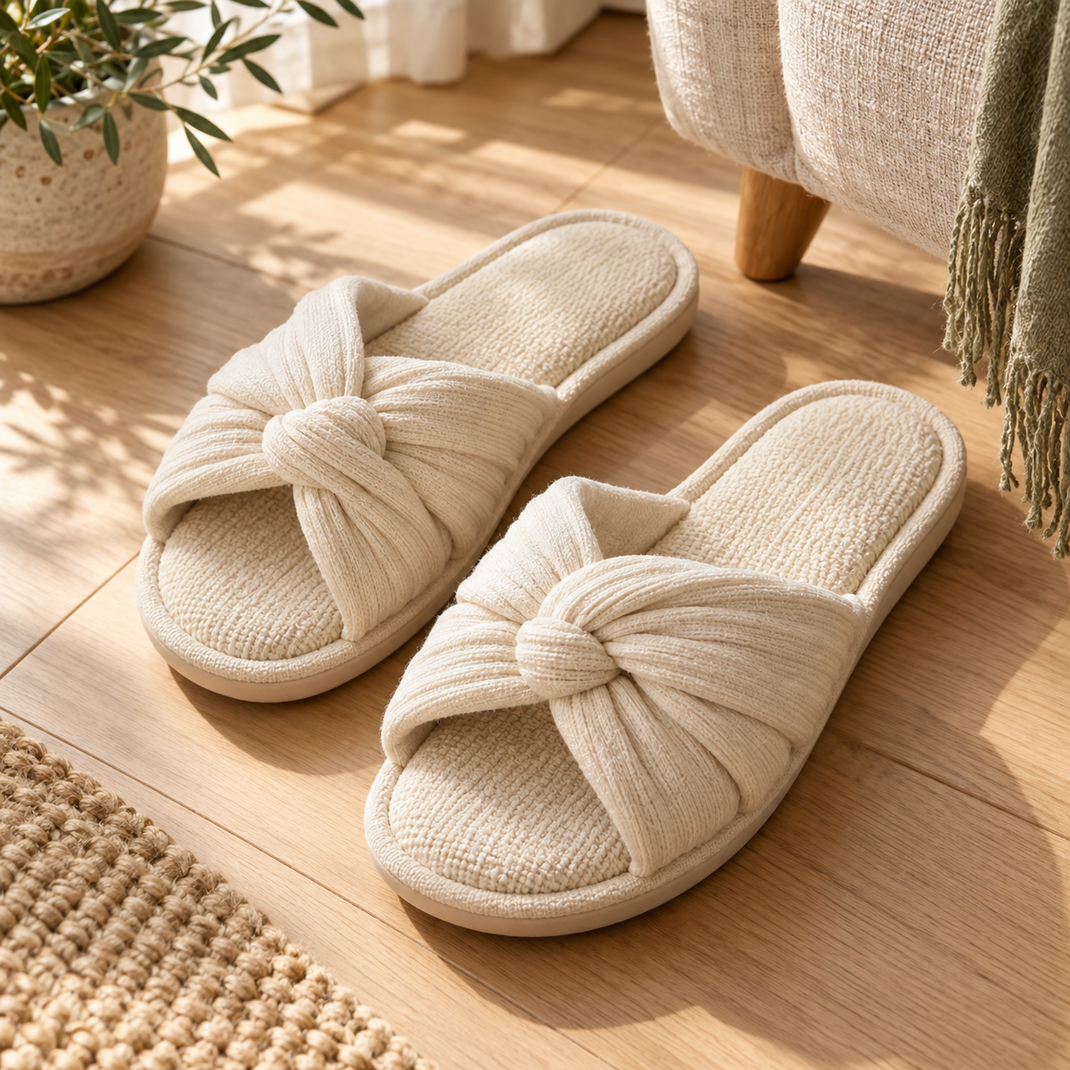 Cream Knot Slides