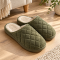 Olive Quilted Mules